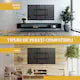 Suport TV Universal de Perete 26-63 inch, Oțel, 50 kg, VESA 400×400, Negru