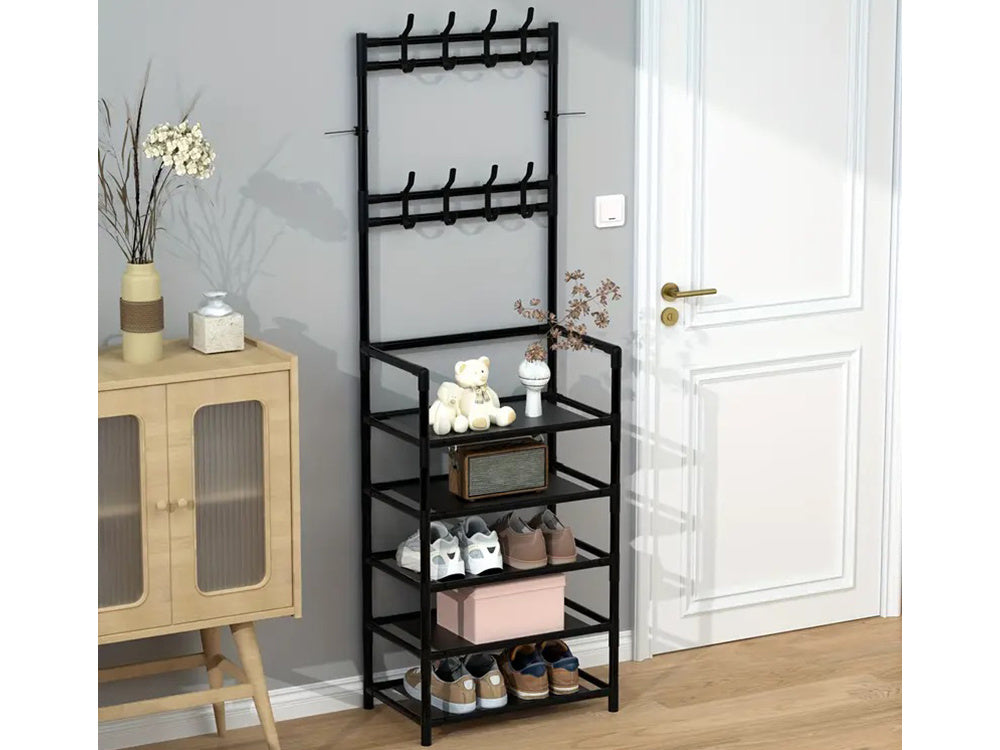 Cuier Metalic Multifunctional DMV Solux, 168x60x26 cm, Negru