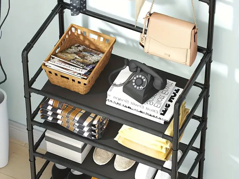 Cuier Metalic Multifunctional DMV Solux, 168x60x26 cm, Negru