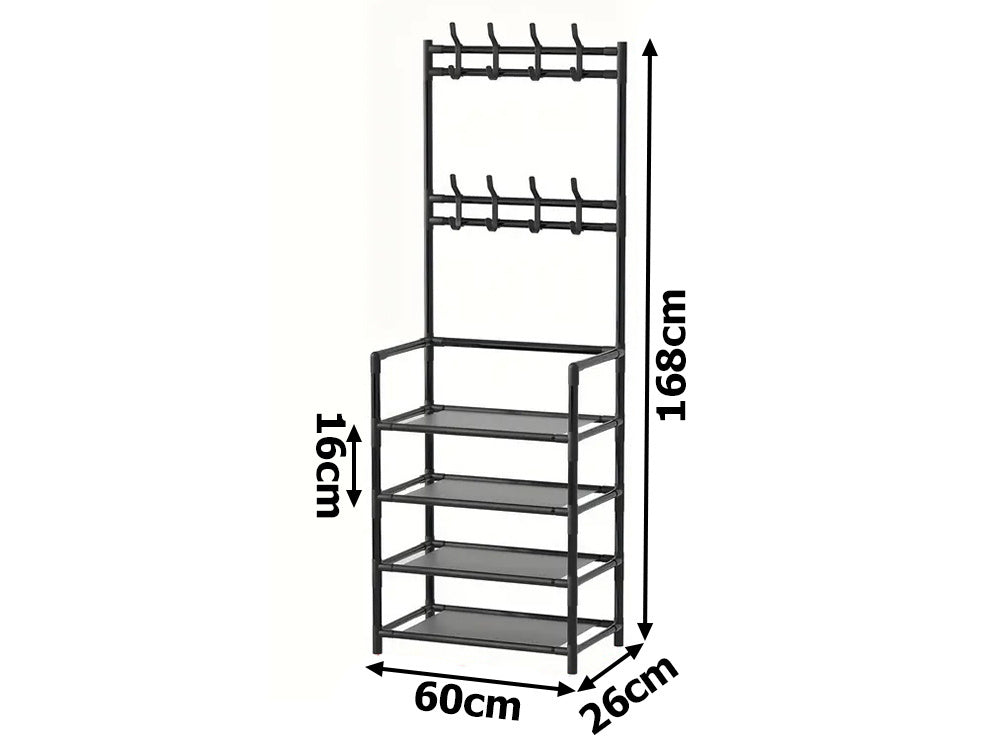 Cuier Metalic Multifunctional DMV Solux, 168x60x26 cm, Negru