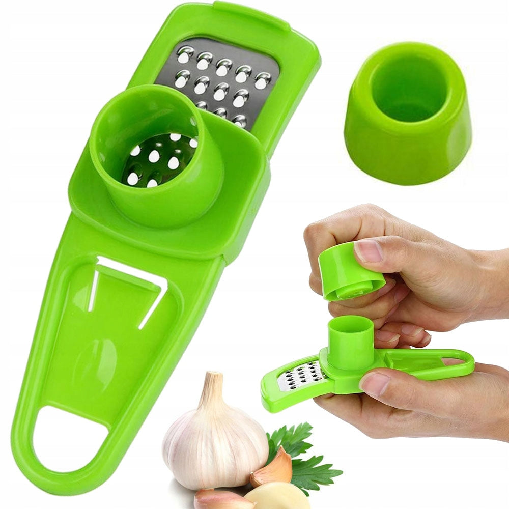 Razatoare compacta pentru usturoi, design ergonomic, otel inoxidabil, 13.5x4x4cm, culoare aleatorie