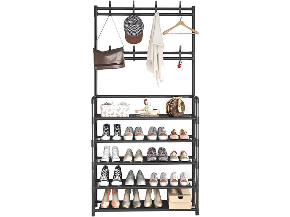 Cuier Metalic Multifunctional DMV Solux, 168x60x26 cm, Negru