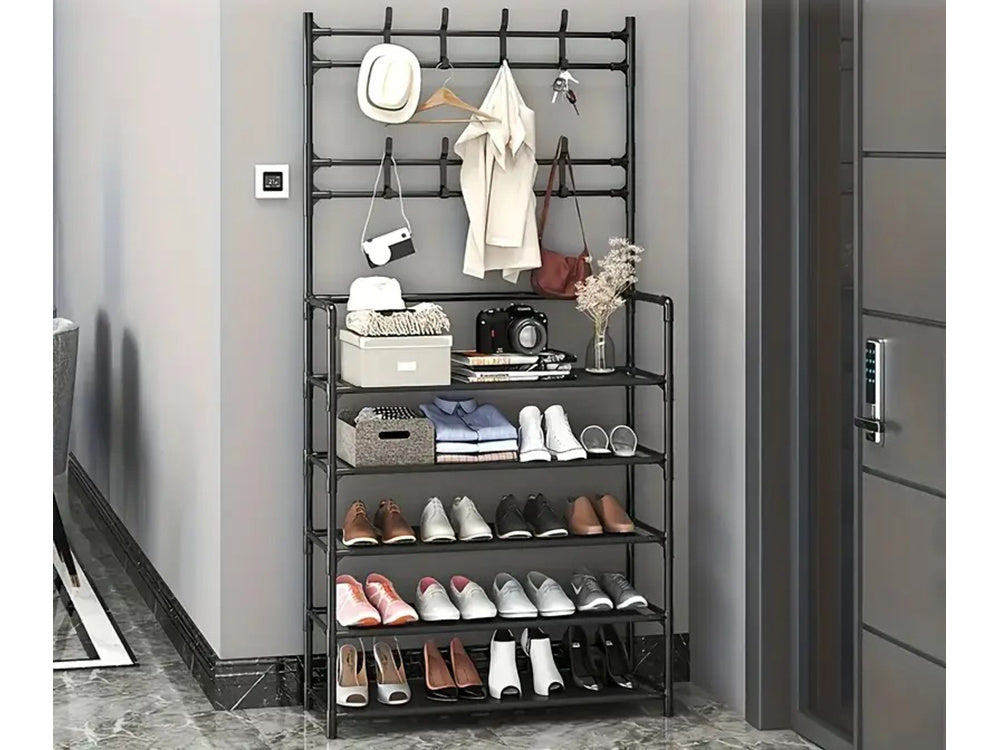 Cuier Metalic Multifunctional DMV Solux, 168x60x26 cm, Negru