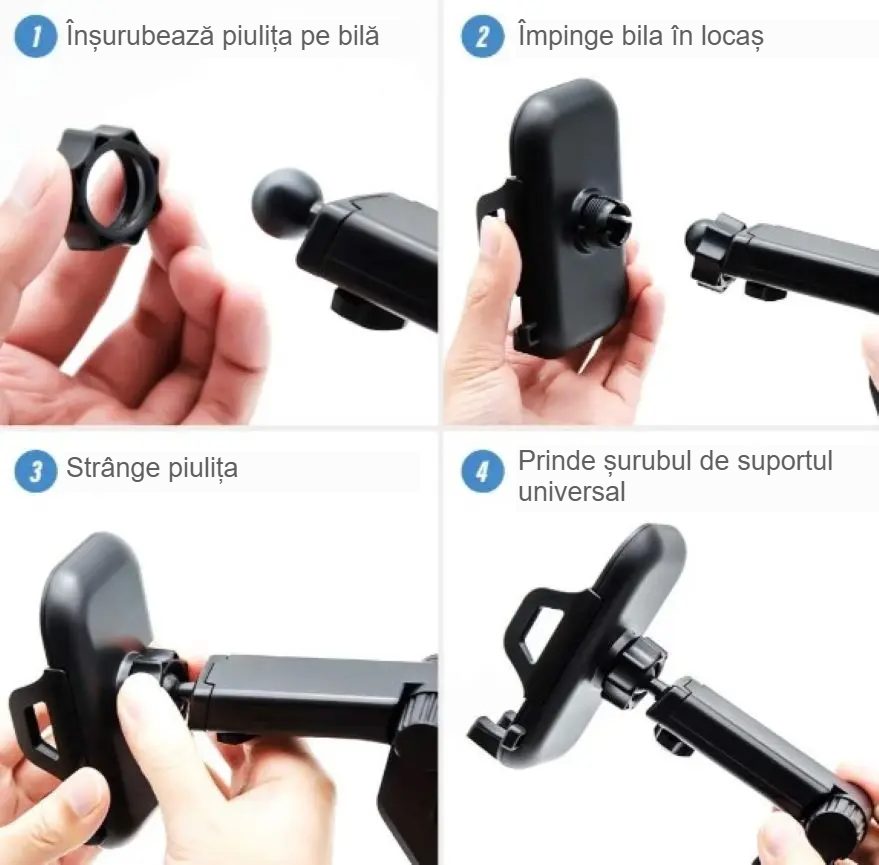 Suport Auto Telefon cu Ventuză – Braț Telescopic, Rotire 360°, pentru Bord sau Parbriz (CZ-3115)